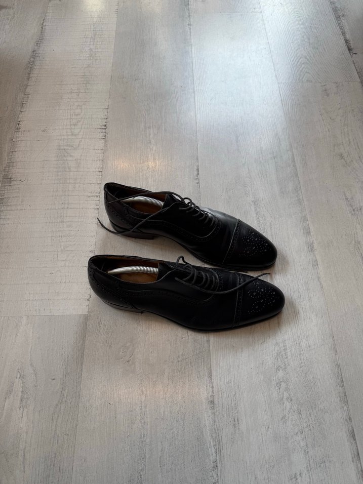 Siyah Erkek Deri Klasik Bağcıklı Ayakkabı - Görsel 2