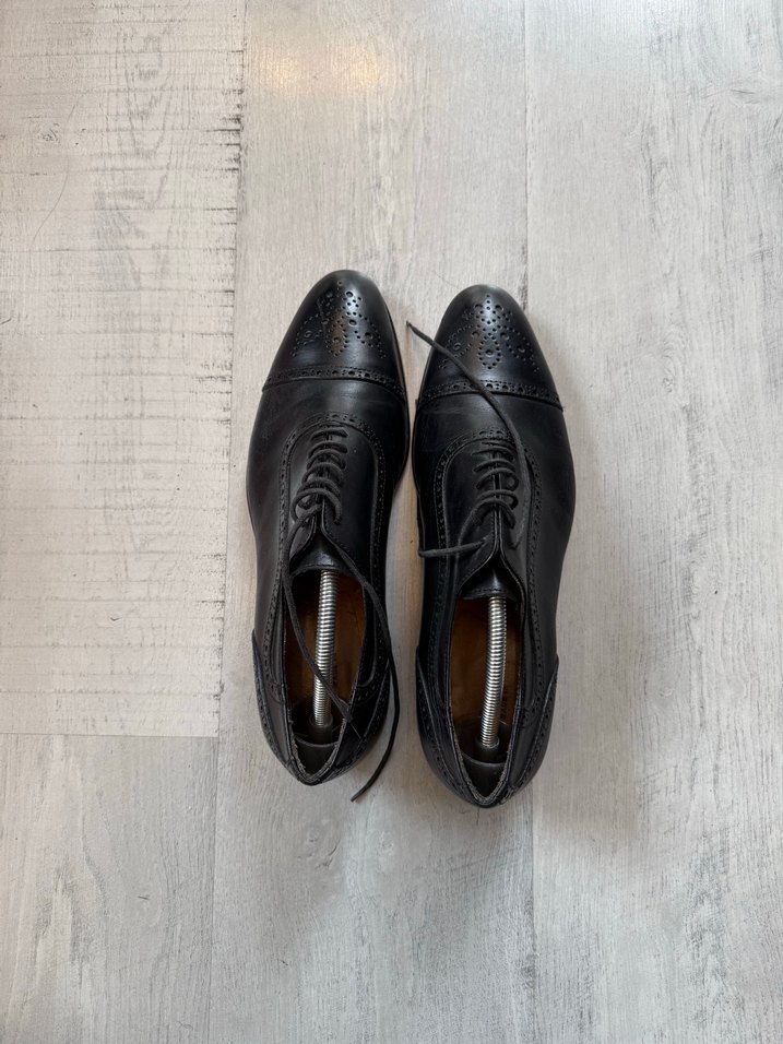 Siyah Erkek Deri Klasik Bağcıklı Ayakkabı - Görsel 4