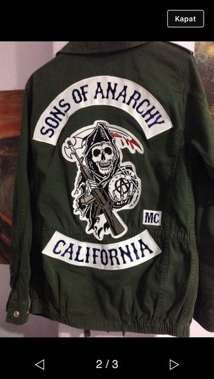 34 Beden yeşil Renk Sons of anarchy parka