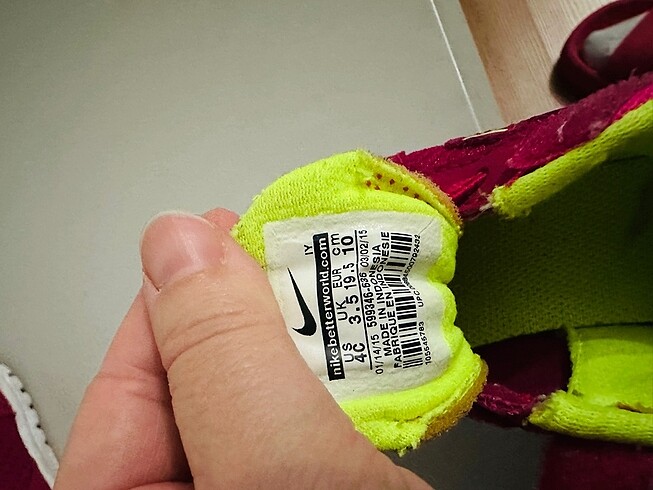 19 Beden Nike spor ayakkabı 19,5 numara