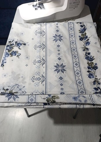 Beden Beyaz mavi çiçekli nevresim