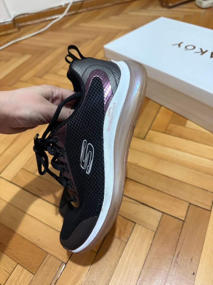 Siyah Bağcıklı Kadın Spor Ayakkabı - Görsel 3