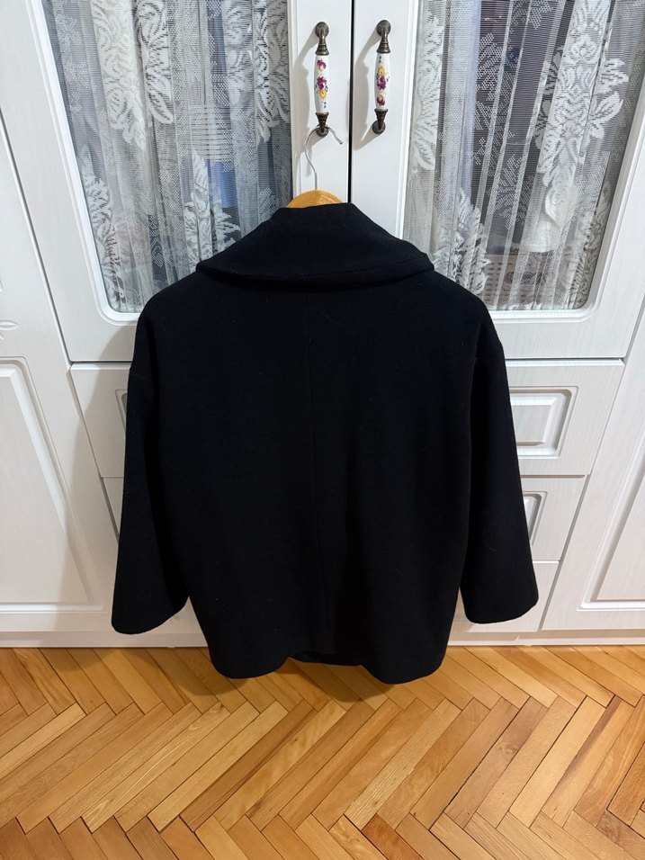 Twist Siyah Çift Düğmeli Kaban - Görsel 4