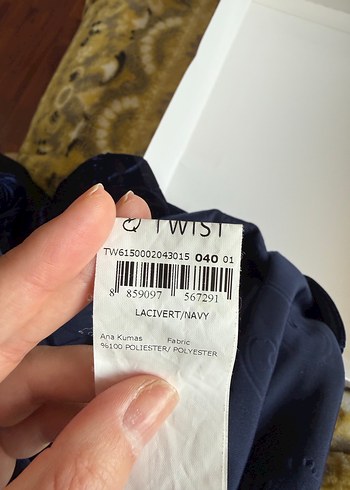 Uzun Kollu Lacivert Midi Kadın Elbise - Görsel 9