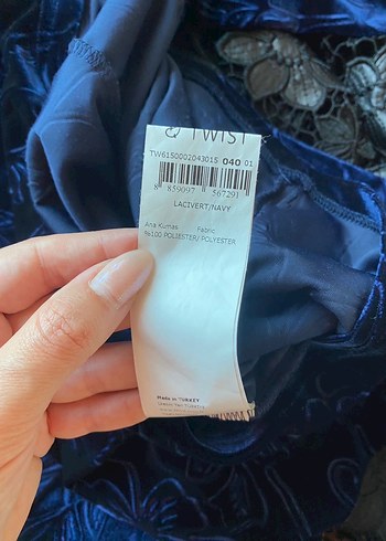 Uzun Kollu Lacivert Midi Kadın Elbise - Görsel 8