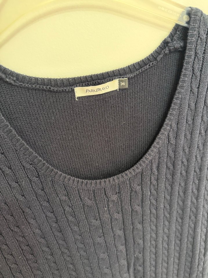 Siyah Örgü Kolsuz Midi Elbise - Görsel 4