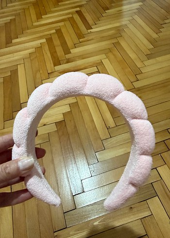 Pembe Kadın Peluş Saç Bandı - Görsel 2