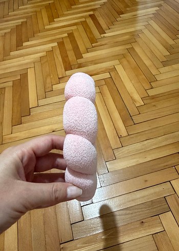 Pembe Kadın Peluş Saç Bandı - Görsel 3