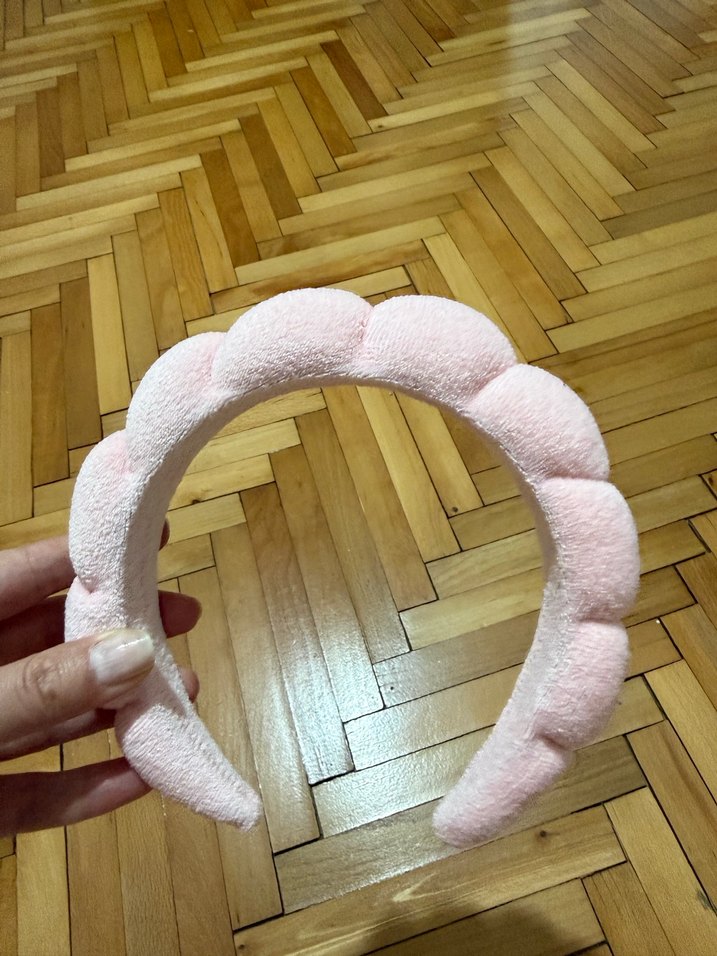 Pembe Kadın Peluş Saç Bandı - Görsel 2