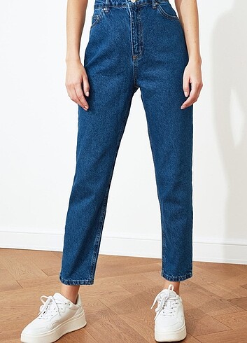 xl Beden lacivert Renk Mavi boyfriend pantolon 