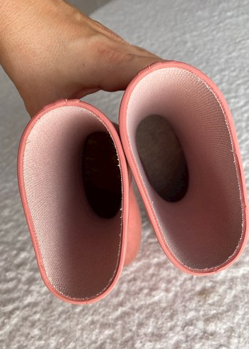 24 Beden pembe Renk Kız Çocuk Pembe Lastik Bot