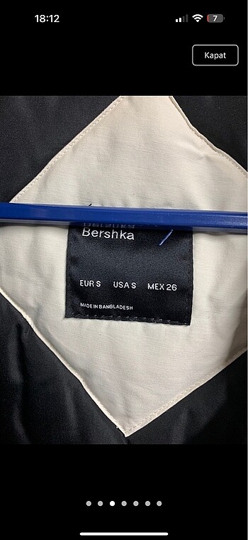 s Beden BERSHKA beyaz kapüşonlu mont