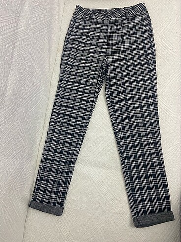 11-12 Yaş Beden Kareli kışlık pantalon