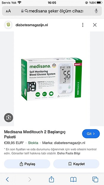 Medisana şeker ölçüm cihazı