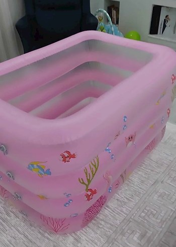 Renkli Pembe Şişme Çocuk Havuzu
