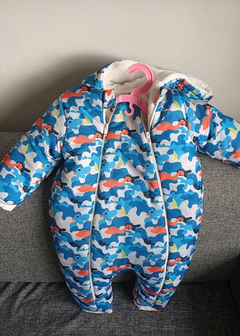 Renkli Bağlama Desenli Bebek Kayak Tulumu - Görsel 2