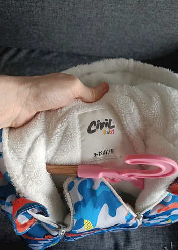 Renkli Bağlama Desenli Bebek Kayak Tulumu - Görsel 4