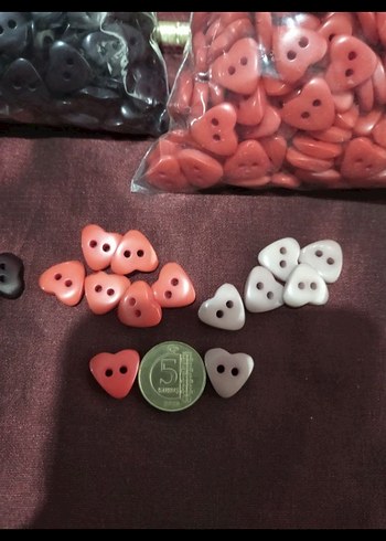 Kalp Şeklinde Renkli Düğme Seti - Görsel 3