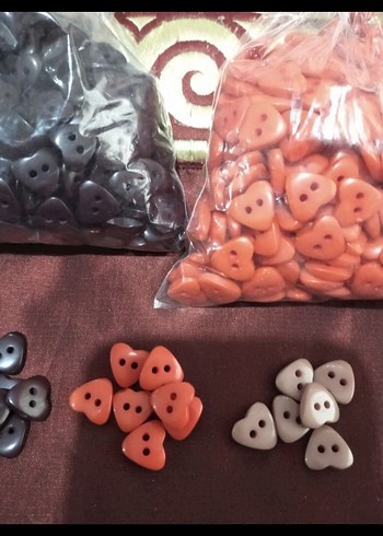 Kalp Şeklinde Renkli Düğme Seti - Görsel 2