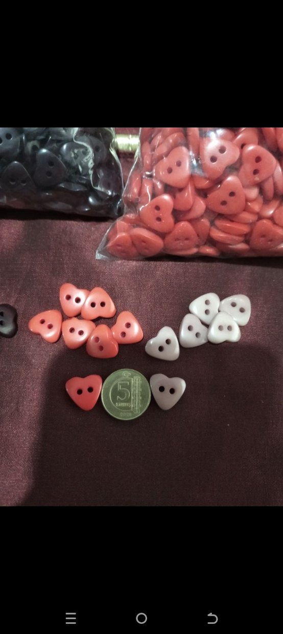 Kalp Şeklinde Renkli Düğme Seti - Görsel 3