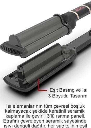 Hairens Siyah Saç Şekillendirici 200°C Dijital Ekranlı - Görsel 2