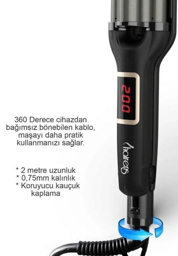 Hairens Siyah Saç Şekillendirici 200°C Dijital Ekranlı - Görsel 3