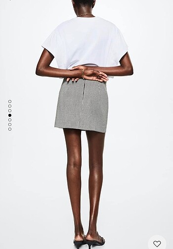 Mango kazayağı desenli mini etek - Görsel 2