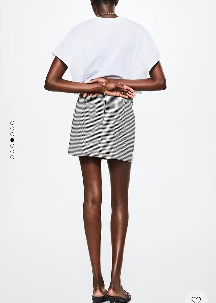 Mango kazayağı desenli mini etek - Görsel 2