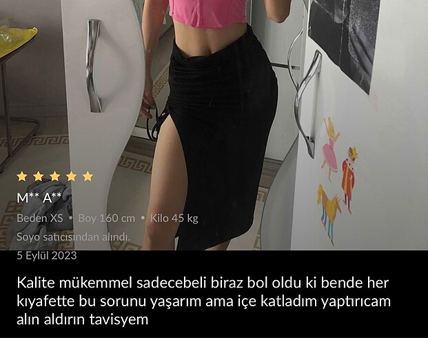 s Beden yırtmaçlı etek