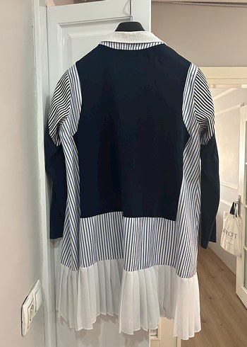 Pilili Midi Çizgili Kadın Gömlek - Görsel 5