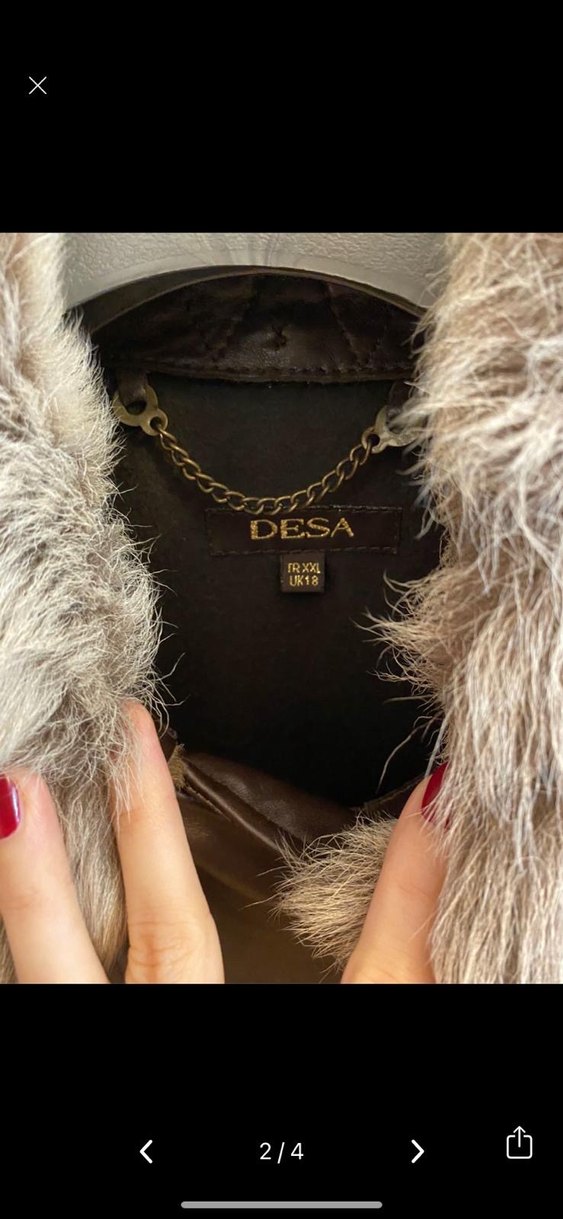 Desa kürk detaylı deri ceket - Görsel 4