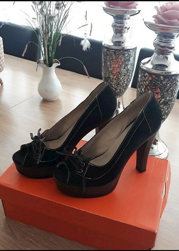 Siyah Bağcıklı Platform Topuklu - Görsel 3