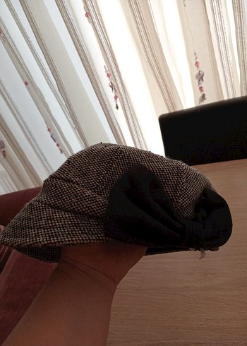 Gri Örgü Kadın Şapka Siyah Fiyonk - Görsel 3