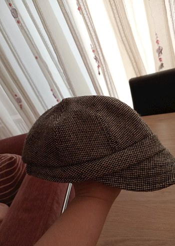 Gri Örgü Kadın Şapka Siyah Fiyonk - Görsel 4