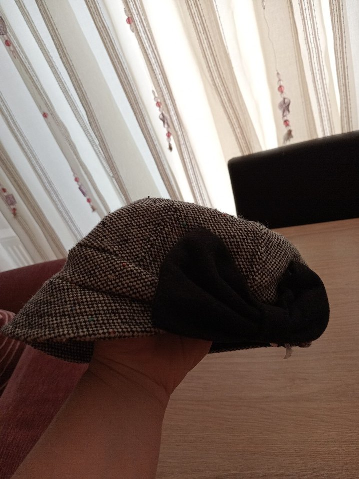 Gri Örgü Kadın Şapka Siyah Fiyonk - Görsel 3