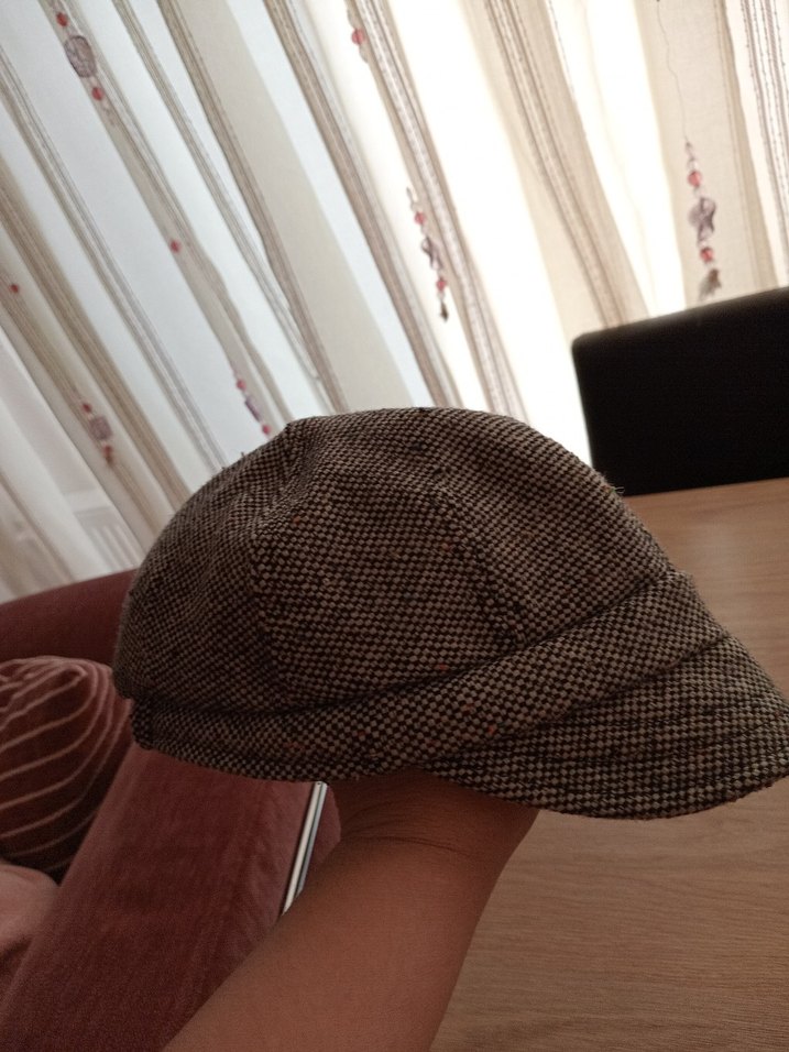 Gri Örgü Kadın Şapka Siyah Fiyonk - Görsel 4