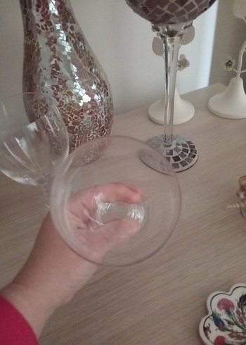 Bej Gri Detaylı İki Kristal Kadeh - Görsel 5