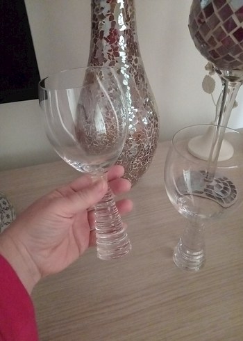 Bej Gri Detaylı İki Kristal Kadeh - Görsel 2