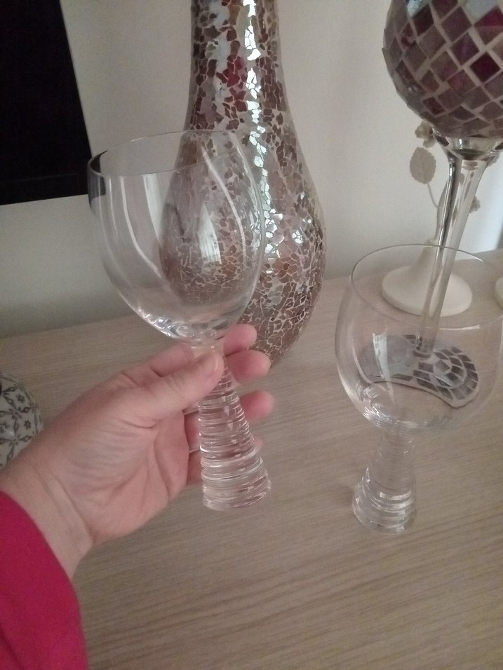 Bej Gri Detaylı İki Kristal Kadeh - Görsel 2