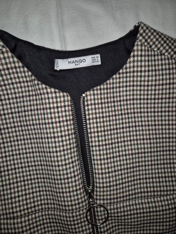 Mango Ekose Midi Triko Elbise - Görsel 3