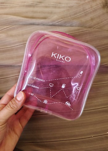 Pembe KIKO Makyaj Çantası Fermuarlı
