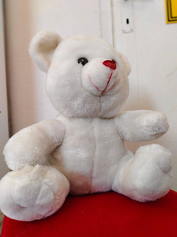 Beyaz Peluş Ayıcık Oyuncak - Görsel 3