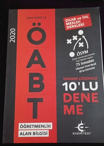 2020 ÖABT 10'lu Tamamı Çözümlü Deneme Kitabı.
