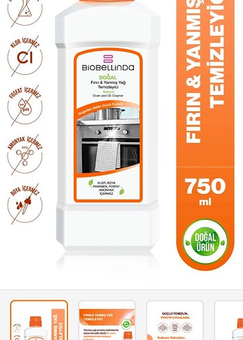 BiOBellinda Fırın ve Yanmış Yağ Temizleyici 750 ml