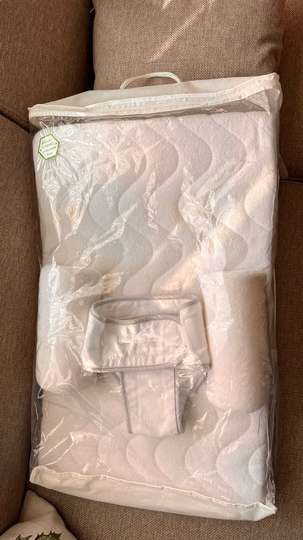 Beyaz Bebek Uyku Destek Seti Reflü yatağı - Görsel 3