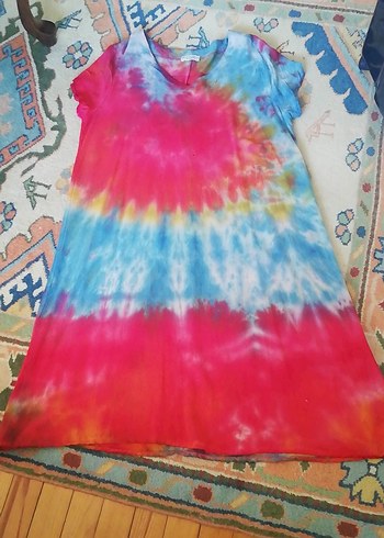 Renkli Batik Desenli etnik elbise - Görsel 4