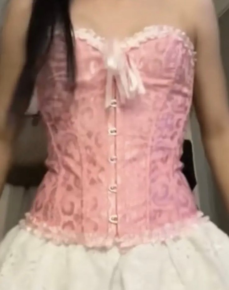 Y2k pembe lolita korse  - Görsel 3