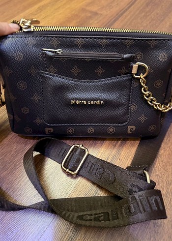 Pierre Cardin Siyah Monogramli Capraz Canta