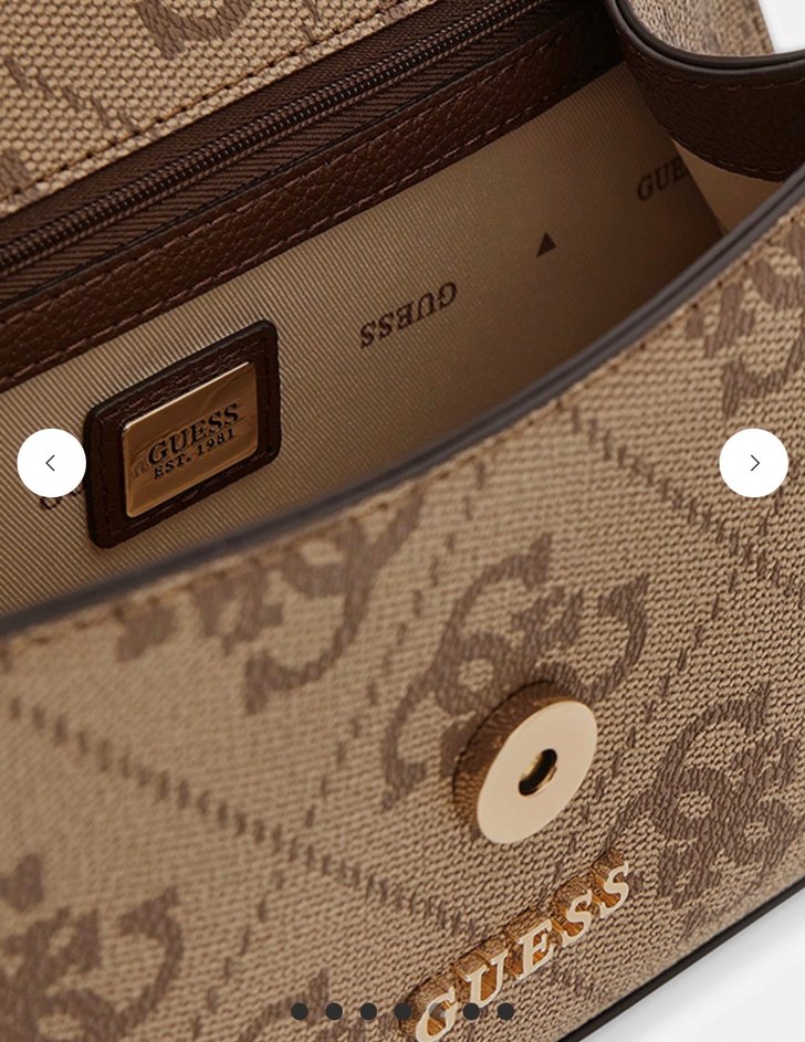 GUESS Kahverengi Parlak Kadın Omuz Çantası - Görsel 3