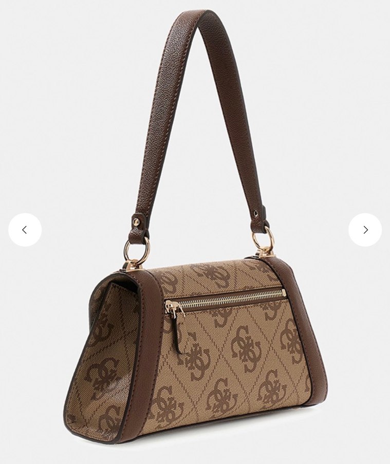 GUESS Kahverengi Parlak Kadın Omuz Çantası - Görsel 4